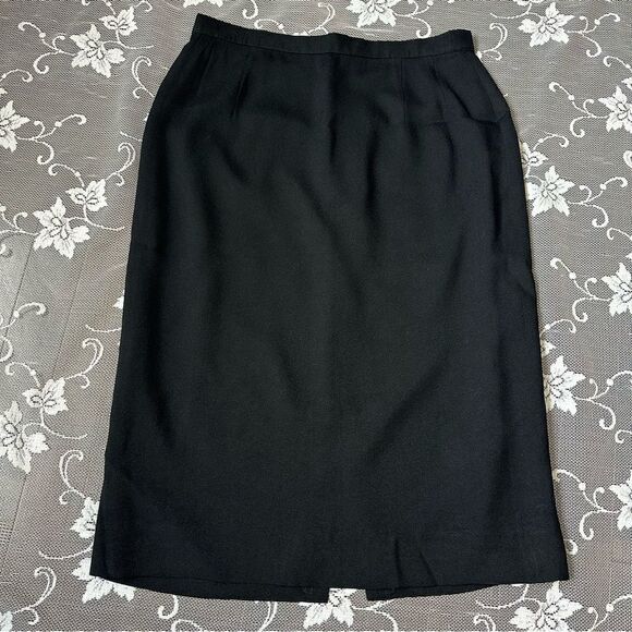 Vintage 80’s Louis Feraud Black Pencil Skirt - Picture 5 of 12